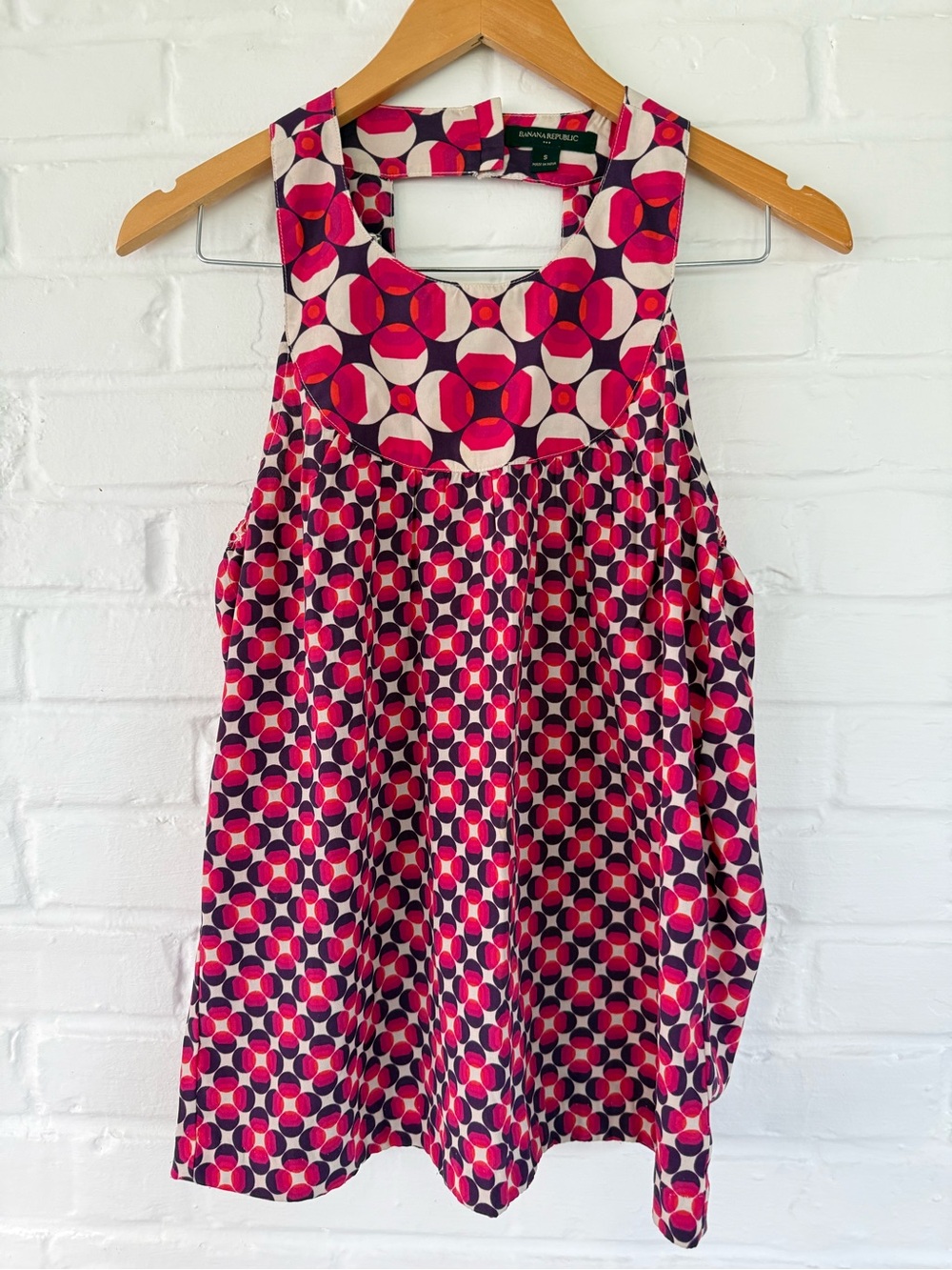 Banana Republic Pink & Purple Geometric Tank Top